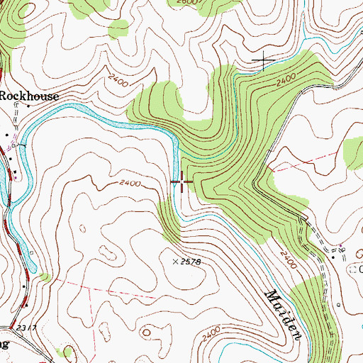 Topographic Map of Maiden Spring Creek, VA