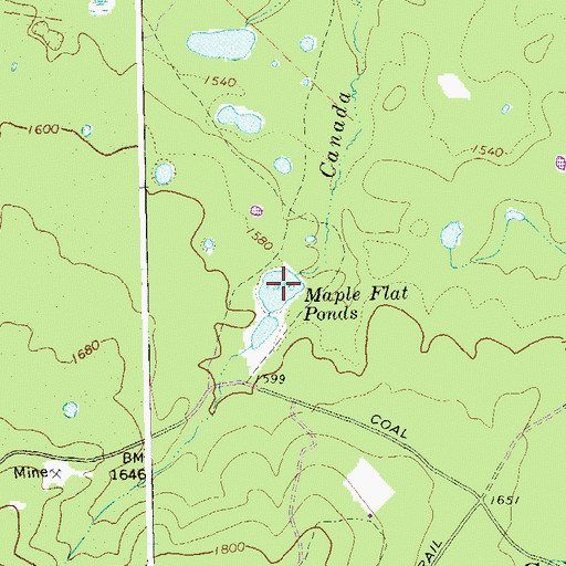 Topographic Map of Maple Flat Ponds, VA