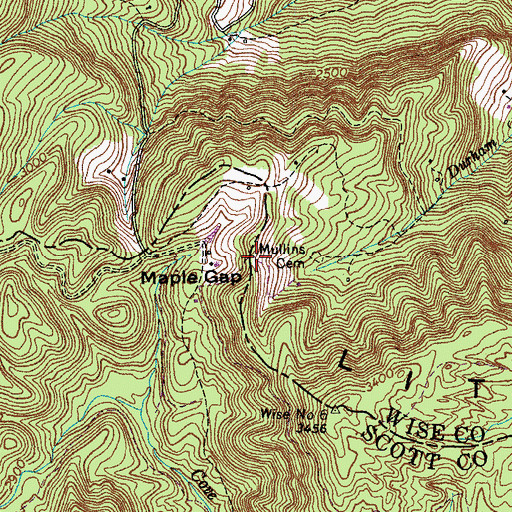 Topographic Map of Maple Gap, VA