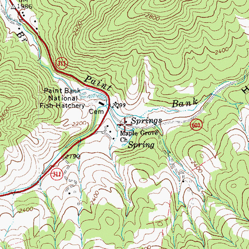 Topographic Map of Maple Grove Church, VA