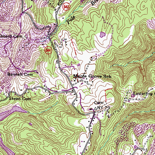 Topographic Map of Maple Grove School, VA