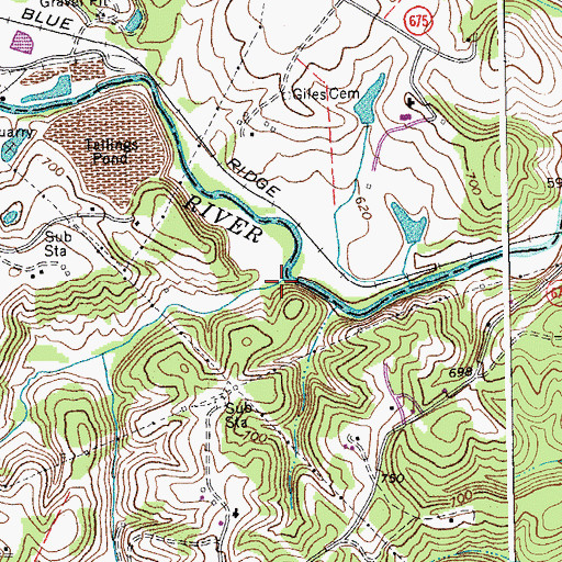 Topographic Map of Maple Run, VA