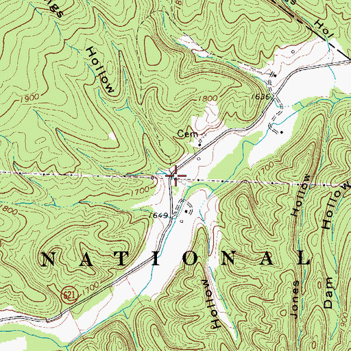 Topographic Map of Maple Springs Hollow, VA