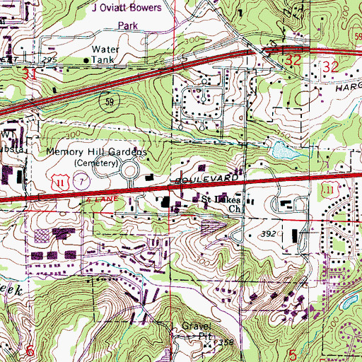 Topographic Map of Saint Matthias Episcopal Church, AL