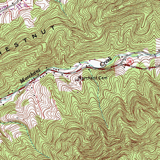 Topographic Map of Marchant Cemetery, VA