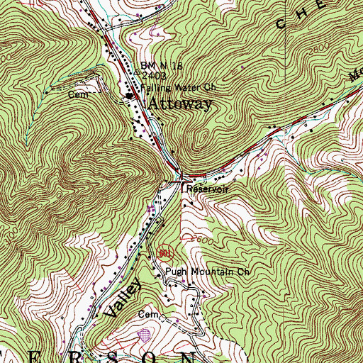 Topographic Map of Marchant Creek, VA