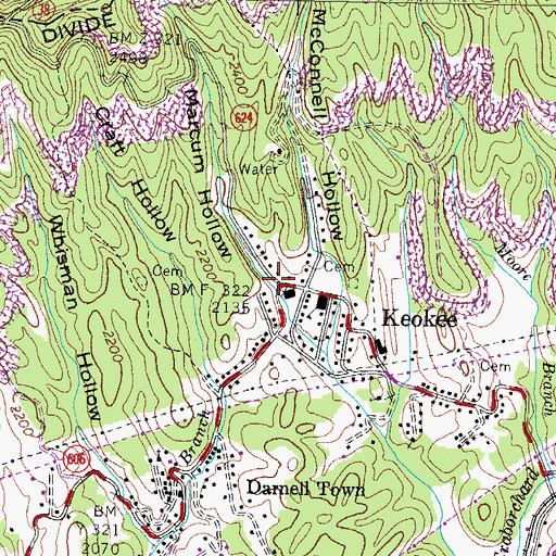 Topographic Map of Marcum Hollow, VA