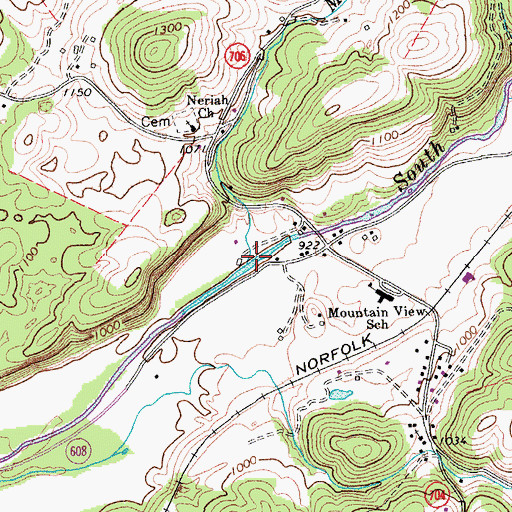 Topographic Map of Marl Creek, VA