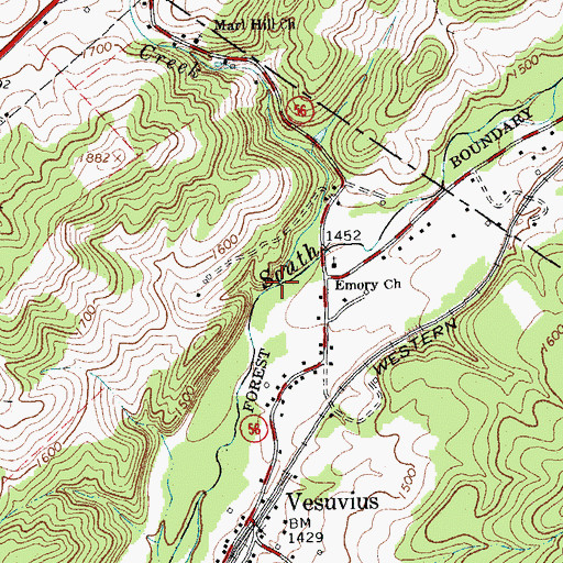 Topographic Map of Marl Creek, VA