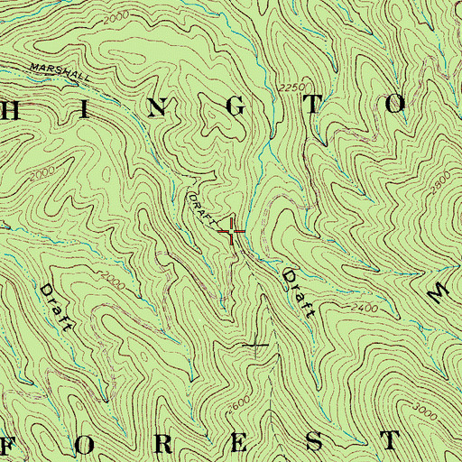 Topographic Map of Marshall Draft Trail, VA