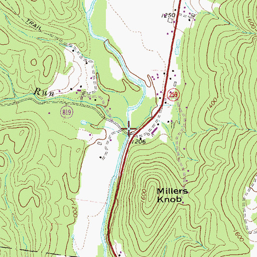 Topographic Map of Marshall Run, VA