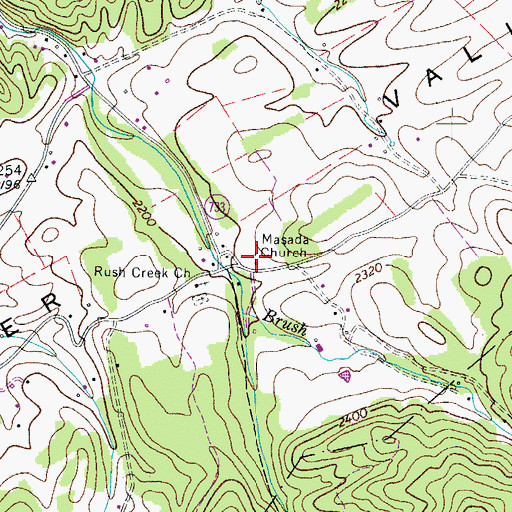 Topographic Map of Masada Church, VA