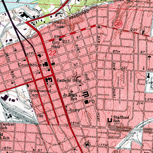 Topographic Map of Saint Pauls Church (historical), AL