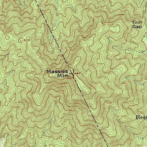 Topographic Map of Massies Mountain, VA