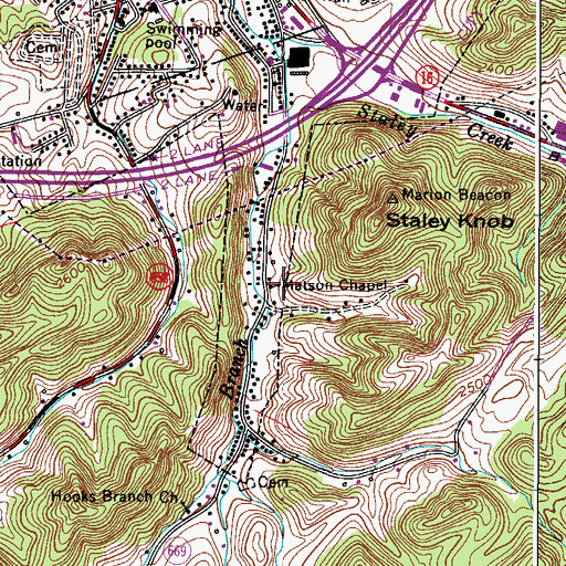 Topographic Map of Matson Chapel, VA