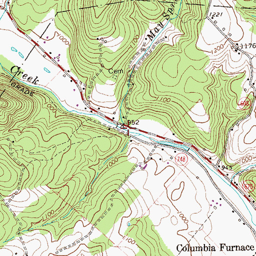 Topographic Map of May Spring Run, VA
