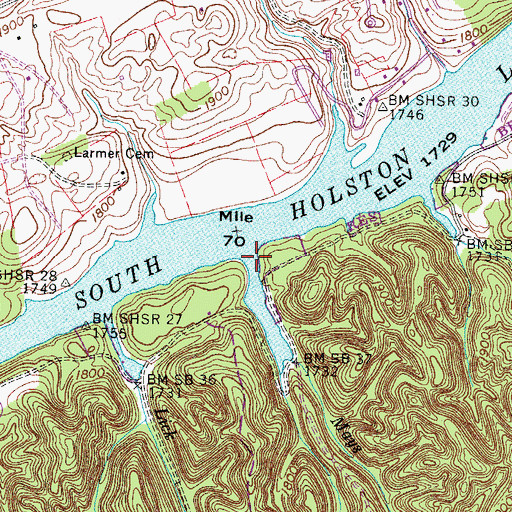 Topographic Map of Mays Branch, VA