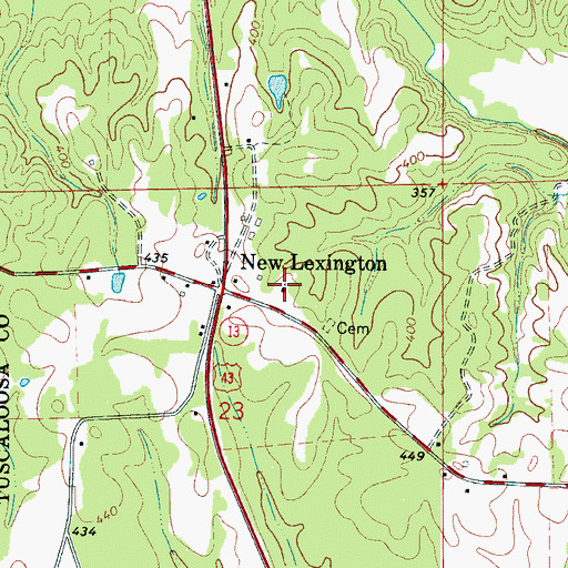 Topographic Map of Salem Baptist Church, AL