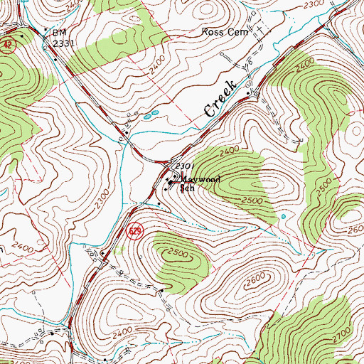Topographic Map of Maywood School, VA
