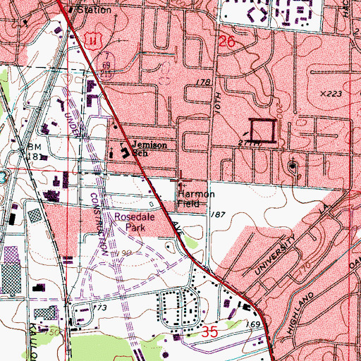 Topographic Map of Salvation Army Church, AL