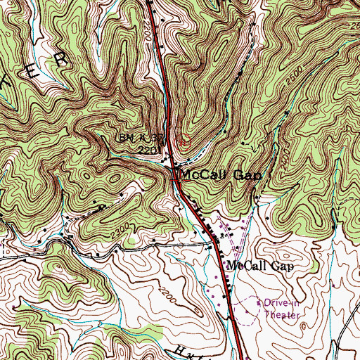Topographic Map of McCall Gap, VA