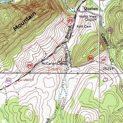 Topographic Map of McCarter Cemetery, VA
