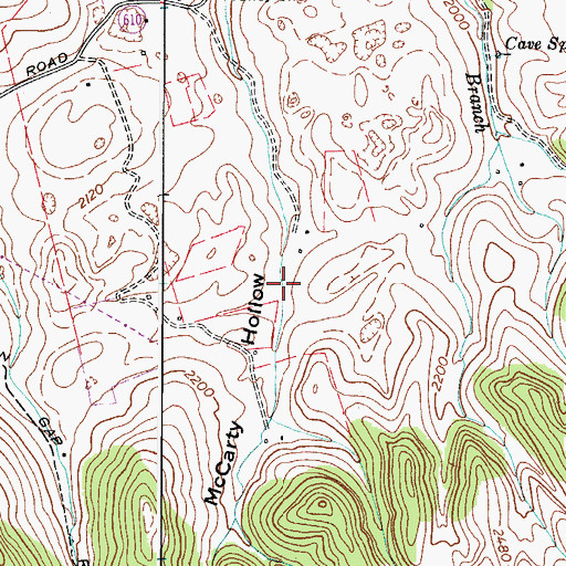 Topographic Map of McCarty Hollow, VA