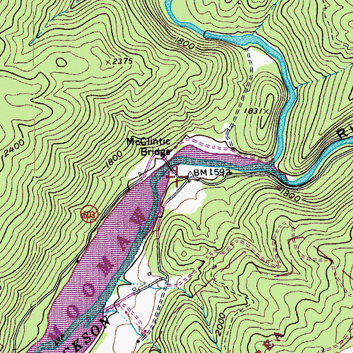 Topographic Map of McClintic Bridge, VA