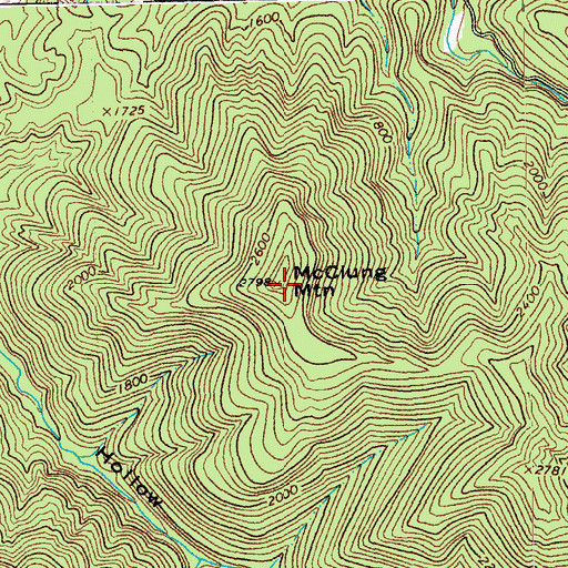 Topographic Map of McClung Mountain, VA