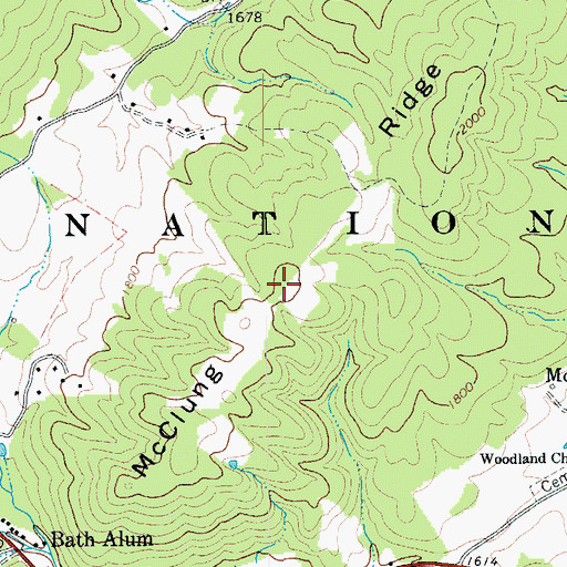 Topographic Map of McClung Ridge, VA