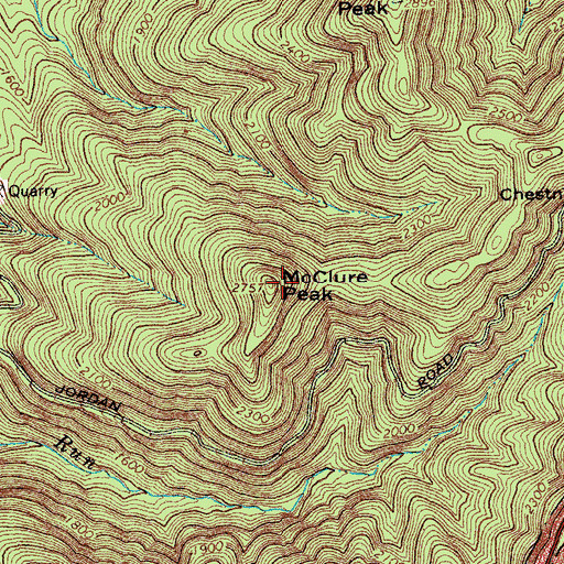 Topographic Map of McClure Peak, VA