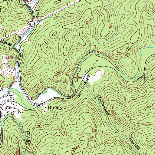 Topographic Map of McConnell Branch, VA