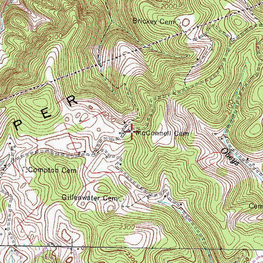 Topographic Map of McConnell Cemetery, VA