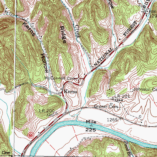 Topographic Map of McConnell Cemetery, VA
