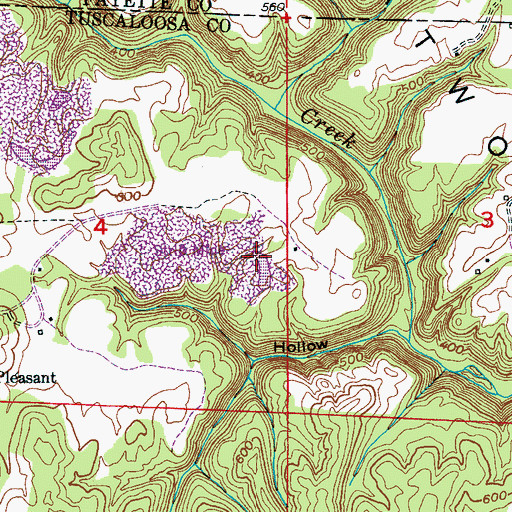 Topographic Map of Sand Town Mine, AL