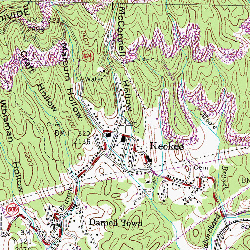 Topographic Map of McConnell Hollow, VA