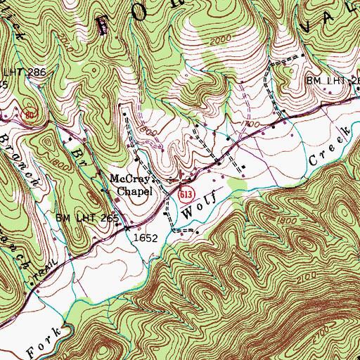 Topographic Map of McCray Chapel, VA