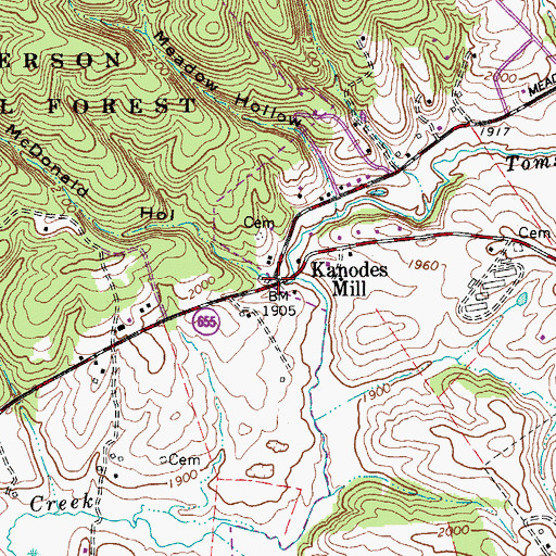 Topographic Map of McDonald Hollow, VA