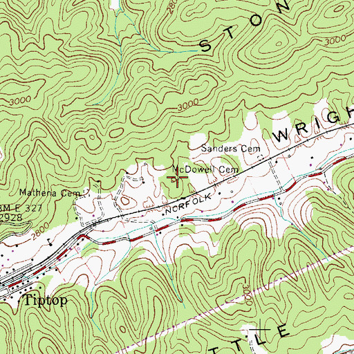 Topographic Map of McDowell Cemetery, VA