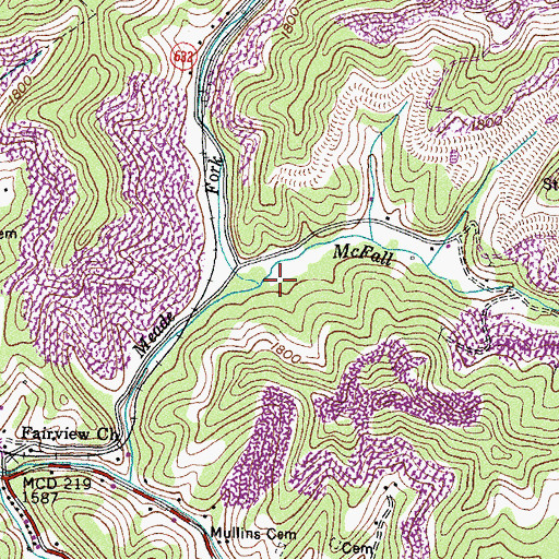 Topographic Map of McFall Fork, VA