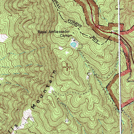 Topographic Map of McFalls Mountain, VA