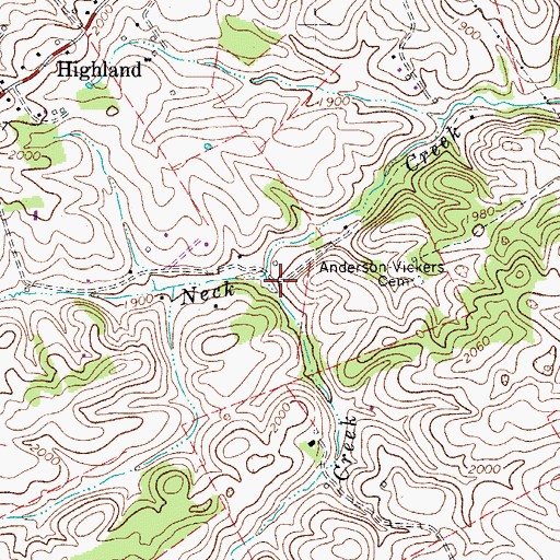 Topographic Map of McGavock Creek, VA