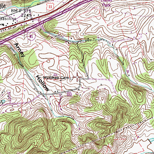 Topographic Map of McGhee Cemetery, VA