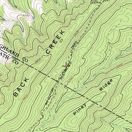 Topographic Map of McGuffin Trail, VA