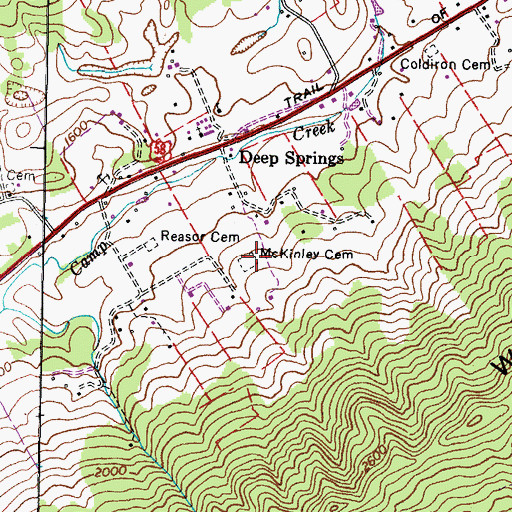 Topographic Map of McKinley Cemetery, VA