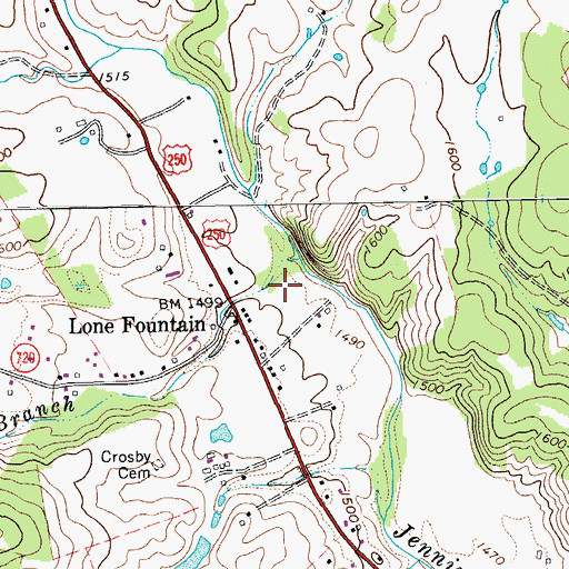 Topographic Map of McKittricks Branch, VA