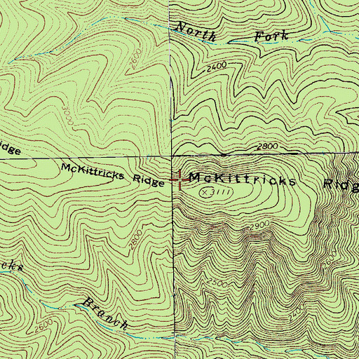 Topographic Map of McKittricks Ridge, VA