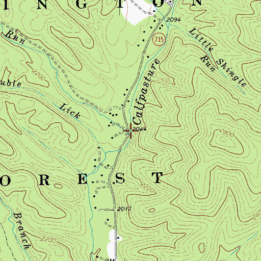 Topographic Map of McMannaway Run, VA