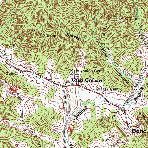 Topographic Map of McReynolds Cemetery, VA