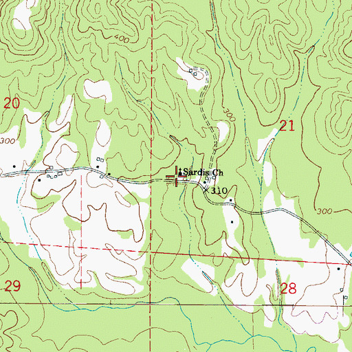 Topographic Map of Sardis Cemetery, AL
